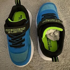 Skechers S-Lights Kids Sneakers - Blue and Green. Toddler 9